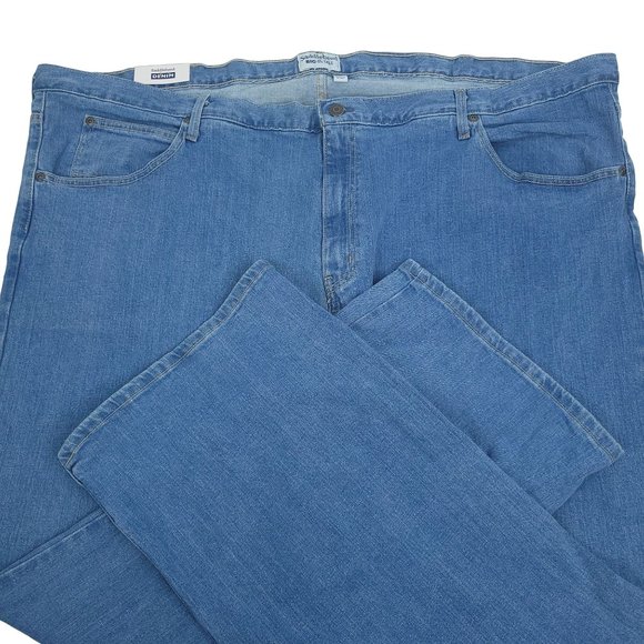 Saddlebred Jeans Big and Tall NEW Men 50x30 Relaxed Fit Light Stone Denim Pant - Picture 11 of 13